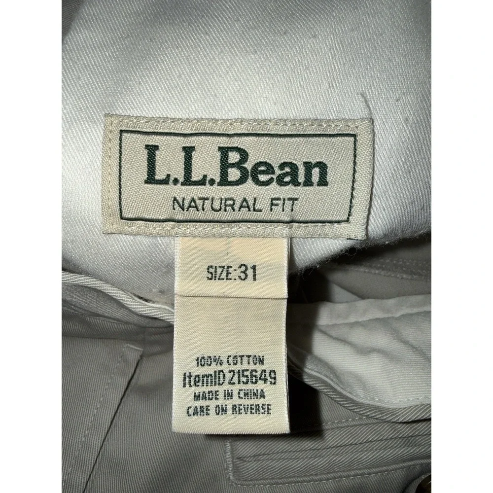 L.L.Bean Men 31 Chino Shorts Khaki Natural Fit Cotton Casual Outdoor Preppy Tan
